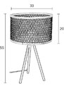 White Label Černá kovová stolní lampa WLL Isla s bambusovým stínidlem