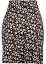 Trendyol Multicolored Printed Ruffle Mini High Waist Knitted Skirt
