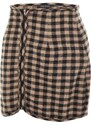 Trendyol Beige Weave Zippered Mini Skirt