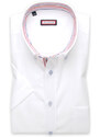 Willsoor Pánská klasická košile bílá s barevnými pruhovanými prvky 14000