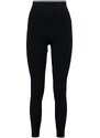 Trendyol černé bezešvé / bezešvé kontrastní barvy detailní pletené sportovní punčocháče po celé délce