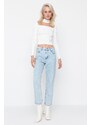 Trendyol Blue High Waist Straight Jeans