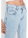 Trendyol Blue High Waist Straight Jeans