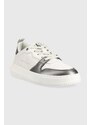 Sneakers boty Calvin Klein Jeans Chunky Cupsole Laceup Metallic bílá barva