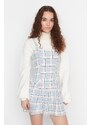 Trendyol Blue Tweed Gilet Dress