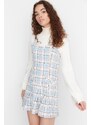 Trendyol Blue Tweed Gilet Dress