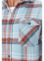 Trendyol Light Blue Men's Overshirt, Plaid Shirt -