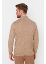 Trendyol Camel Slim Fit Half Turtleneck Zipper Neck Smart Knitwear Sweater