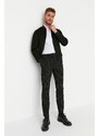 Trendyol Black Men's Regular Fit Striped Trousers