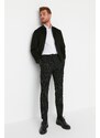 Trendyol Black Men's Regular Fit Striped Trousers