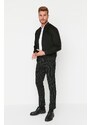 Trendyol Black Men's Regular Fit Striped Trousers