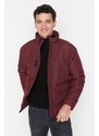 Trendyol Burgundy Regular Fit Péřový zimní kabát