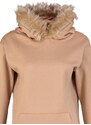 Trendyol Beige Loose Hooded Fleece Fleece Sports Sweatshirt