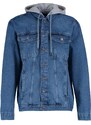 Trendyol Indigo Regular Fit Knitted Hooded Denim Jacket