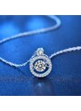 Royal Fashion stříbrný náhrdelník HA-XMZ011-SILVER-MOISSANITE-ZIRCON