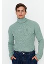 Trendyol Mint Oversize Wide Fit Turtleneck Basic Sweater