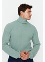 Trendyol Mint Oversize Wide Fit Turtleneck Basic Sweater