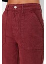 Trendyol Claret Red High Waist Mom Jeans with Pockets