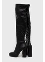 Kozačky Steve Madden Magnifico dámské, černá barva, na podpatku