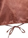 Trendyol Brown Crop Tie Detail Satin Woven Blouse