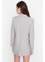 Trendyol Gray Regular Lined Buttoned Woven Blazer Jacket