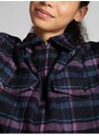 Fialovo-modrá dámská kostkovaná košilová bunda s příměsí vlny Lee - Dámské
