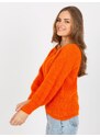 Fashionhunters Oranžový nadýchaný klasický svetr s mohérem OCH BELLA
