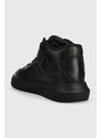 Kožené sneakers boty Calvin Klein Jeans Chunky Cupsole Laceup Mid černá barva