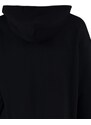 Trendyol Black Oversize/Wide-Fit Hooded Tiny Embroidery Detail Thick Sweatshirt