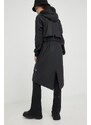 Nepromokavá bunda Rains 18550 String Parka dámská, černá barva, přechodná