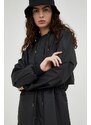 Nepromokavá bunda Rains 18550 String Parka dámská, černá barva, přechodná