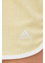 Běžecké šortky adidas Performance Marathon 20 žlutá barva, s aplikací, medium waist