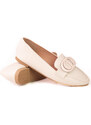 Elegant women's loafers Shelvt beige