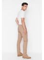Trendyol Camel Men's Regular Fit Cutout Trousers with Pockets at the Back