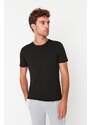 Trendyol černo-bílá pánské basic slim fit 100% bavlna 2-balení tričko s krátkým rukávem s výstřihem