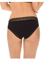 DIM SEXY FASHION SLIP 2x - Women's cotton panties with lace 2 pcs - black - white