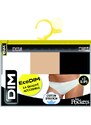 DIM ECO LES POCKETS SLIP 3x - 3 pcs of women's panties - black - white - flesh