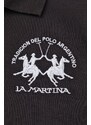 Tričko s dlouhým rukávem La Martina černá barva, s aplikací