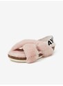 Světle růžové holčičí sandály s umělým kožíškem Replay - Holky