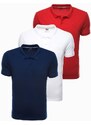 Ombre Clothing Pánské tričko polo - mix 3-pack HUET