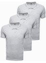 Ombre Clothing Pánské tričko polo CADEN šedé 3-pack