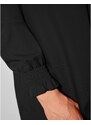 Blancheporte Jednobarevná tunika s krajkou na ramenou a dlouhými rukávy černá 46