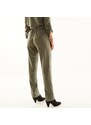 Blancheporte Kalhoty ze vzdušného krepu se třpytivým páskem, jednobarevné nebo s potiskem khaki 46