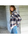 Blancheporte Svrchní košilová bunda na knoflíky indigo/režná 42