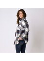 Blancheporte Svrchní košilová bunda na knoflíky indigo/režná 42