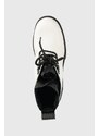 Kožené kotníkové boty Calvin Klein Jeans Chunky Heeled Boot Laceup dámské, bílá barva, na podpatku