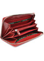 Červená dámská kožená zipová peněženka Gudmar