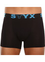 Pánské boxerky Styx long sportovní guma černé (U961)