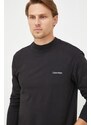 Tričko s dlouhým rukávem Calvin Klein černá barva