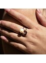 Stříbrný prsten s bílou sladkovodní Gaura perlou Planet Shop